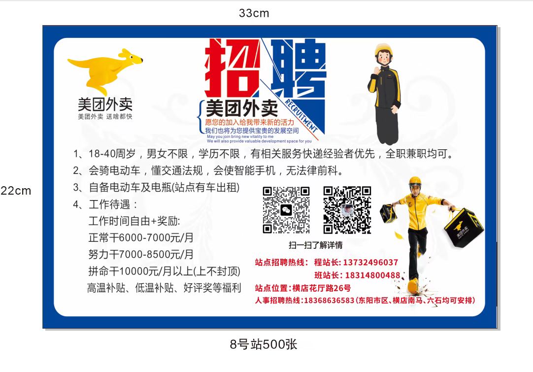 美团外卖送餐员招聘